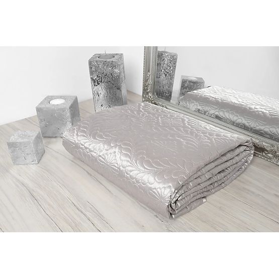 Satin Bedspread Verona + Pillow Covers - Silver Gray 220x240 cm