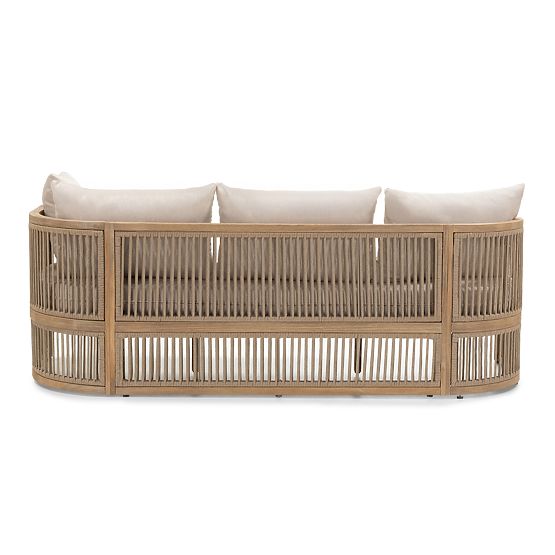 Vetralla Garden Corner Set with Table, Wicker, FSC Acacia Wood, Teak Look, Light Beige