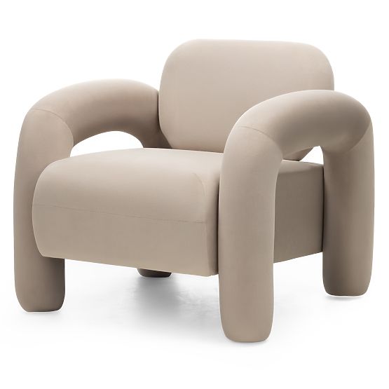 Vico Relaxation Chair, Light Beige, Velvet