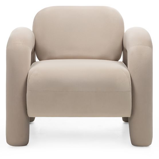 Vico Relaxation Chair, Light Beige, Velvet