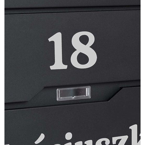 Vidar Black Letter Mailbox with Inscriptions