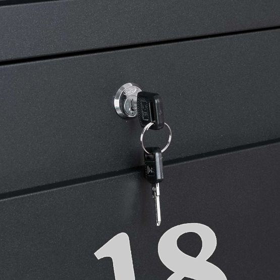 Vidar Black Letter Mailbox with Inscriptions