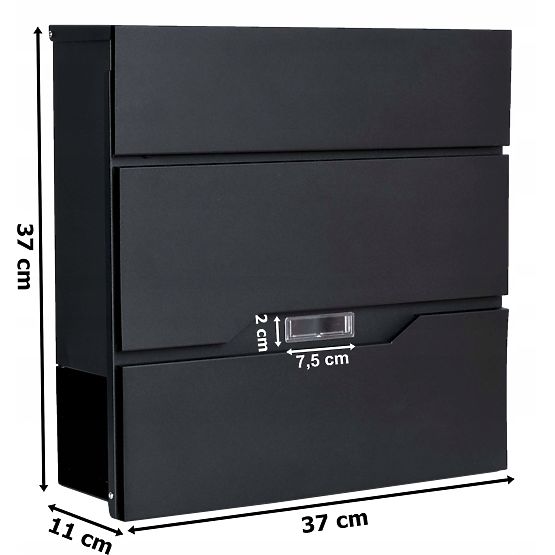 Vidar Black Letter Mailbox with Inscriptions