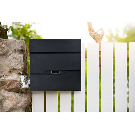 Vidar Black Mailbox for Letters
