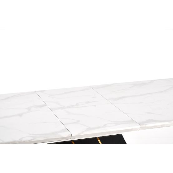 VINCENZO extendable table top: white marble, leg black/gold (3p=1pc)