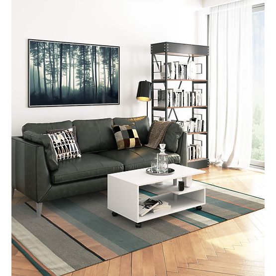 VINI WHITE COFFEE TABLE ON WHEELS