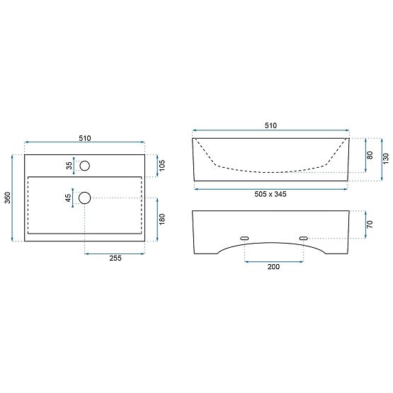 Wall/Furniture Washbasin Rea Bonita