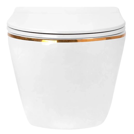 Wall-Hung Toilet Bowl Rea Carlo Mini Tornado GOLD EDGE
