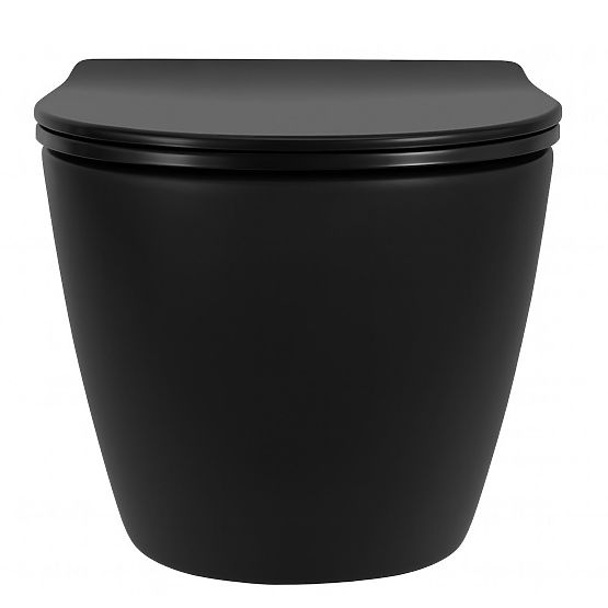 Wall-Hung Toilet Bowl Rea Carlo Mini Tornado NF BLACK MATT