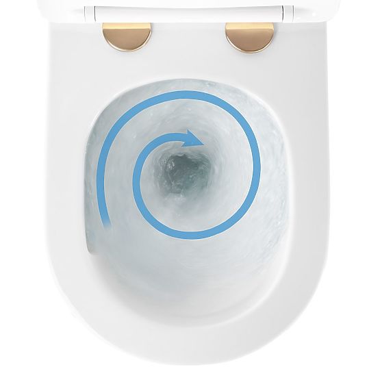 Wall-Hung Toilet Bowl Rea Carlo Mini Tornado NFQ Gold White