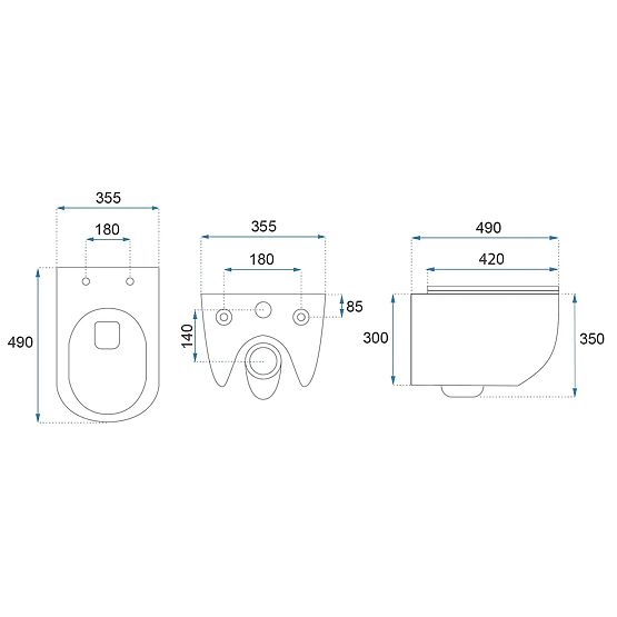 Wall-Hung Toilet Bowl Rea Carlo Mini Tornado NFQ Gold White