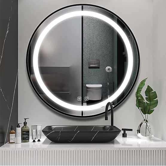 WALL LED MIRROR 50cm MMJ Black