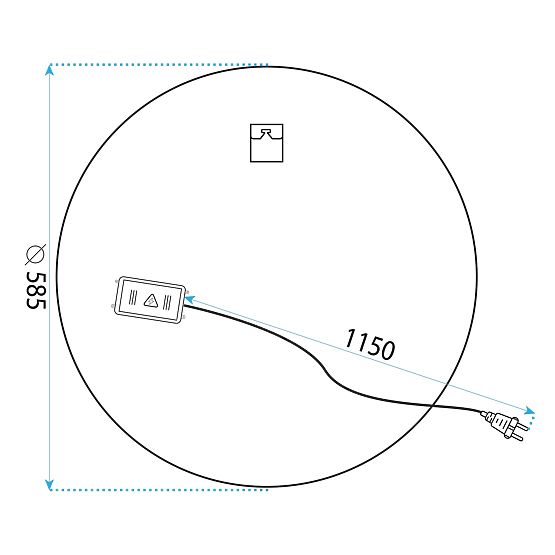 WALL LED MIRROR 60cm BAS