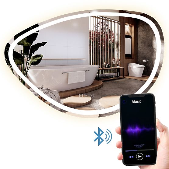 WALL LED MIRROR WITH BLUETOOTH FUNCTION 70x100cm FOG