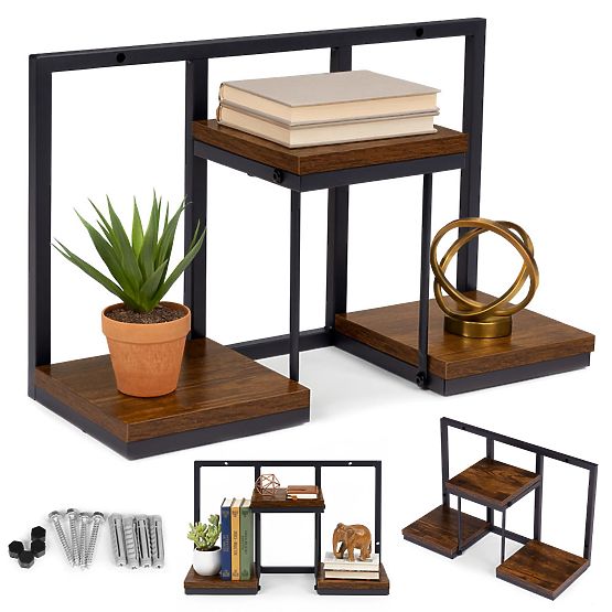 Wall-Mounted Flower Stand Hanging Shelf for Plants Decoration 3 Levels Loft ModernHome