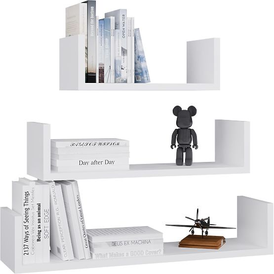 Wall-Mounted Hanging Shelf MOBI 3P WHITE