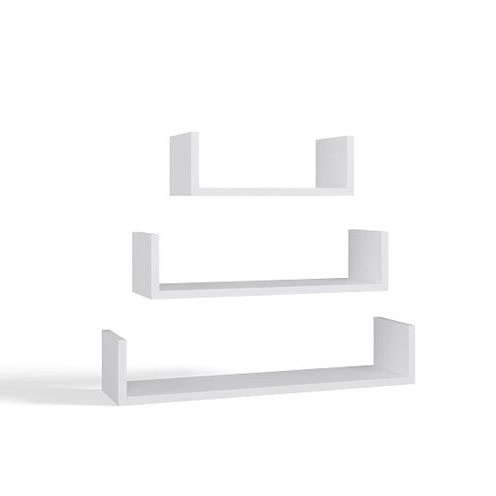 Wall-Mounted Hanging Shelf MOBI 3P WHITE