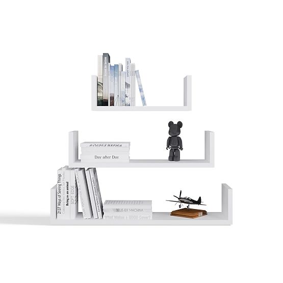 Wall-Mounted Hanging Shelf MOBI 3P WHITE