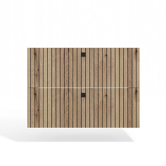 WALL-MOUNTED VANITY CABINET TIGO 80 2S OAK EVOKE 2 DRAWERS GROOVED FRONT PANEL