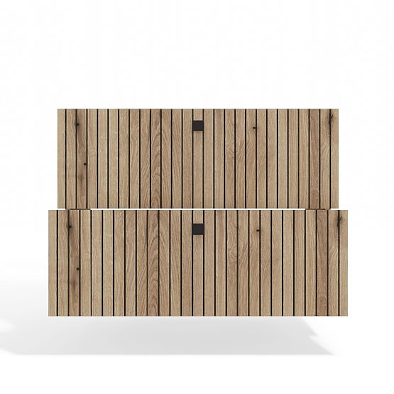 WALL-MOUNTED VANITY CABINET TIGO 80 2S OAK EVOKE 2 DRAWERS GROOVED FRONT PANEL