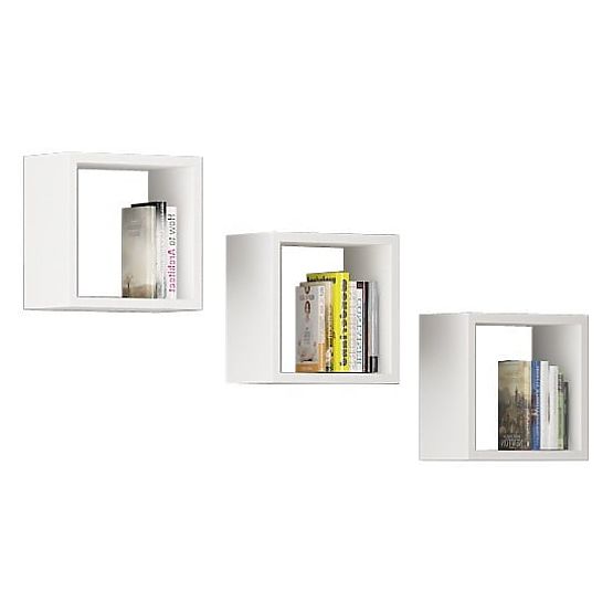 WALL SHELF K 25x25cm SET OF 3 WHITE