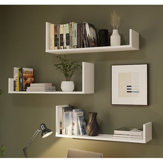 Wall Shelves KOBI for Living Room WHITE
