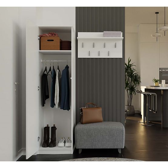 Wardrobe Malwa SD-50 with Mirror WHITE