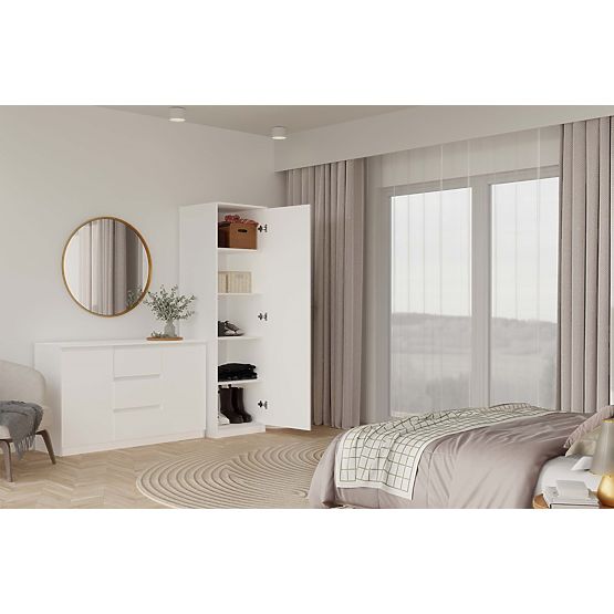 Wardrobe Malwa SD-50 with Mirror WHITE