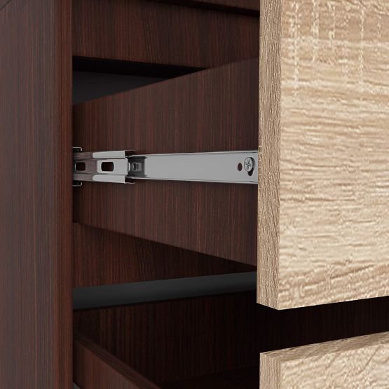 WARDROBE S 90 cm 2 DOORS 2 DRAWERS 2 MIRRORS PK WENGE / SONOMA