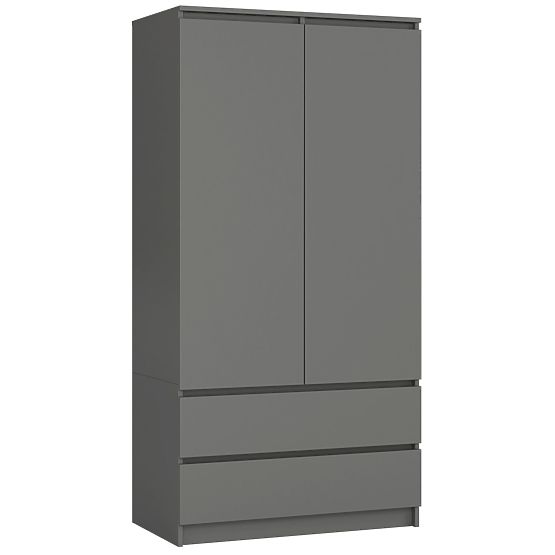 WARDROBE S90 2D 2SZ CLP PK GRAPHITE GRAY