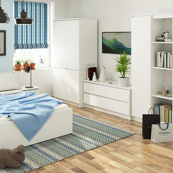 WARDROBE S90 4D CLP WHITE
