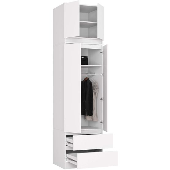 WARDROBE WITH EXTENSION S60 2D 2SZ CLP PK WHITE