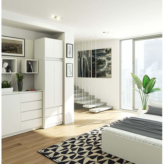 WARDROBE WITH EXTENSION S60 2D 2SZ CLP PK WHITE