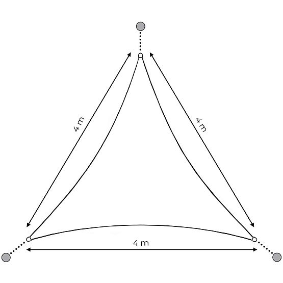 Waterproof Sun Shade Sail Canopy 4x4x4m ModernHome - Gray