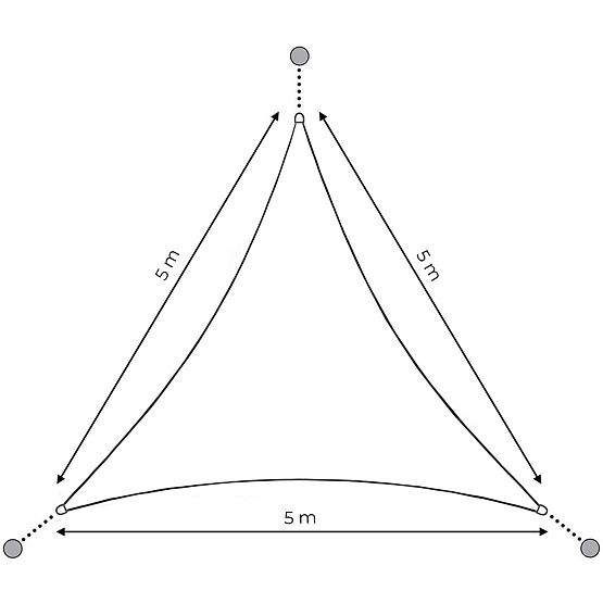 Waterproof Sun Shade Sail Canopy 5x5x5m ModernHome - Beige