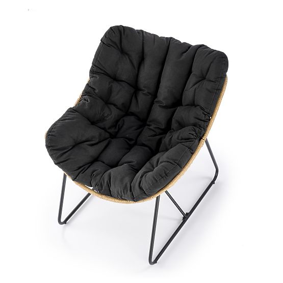 WHISPER armchair - black / natural