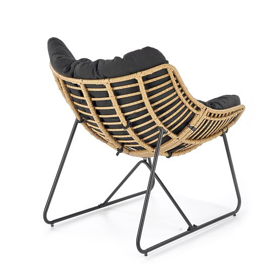 WHISPER armchair - black / natural