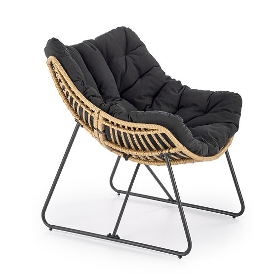 WHISPER armchair - black / natural