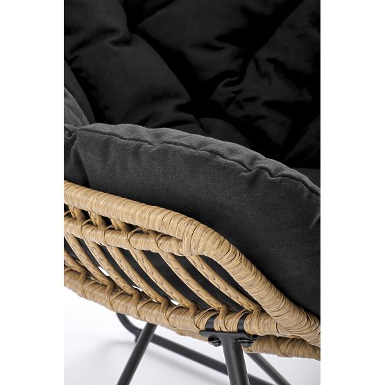 WHISPER armchair - black / natural