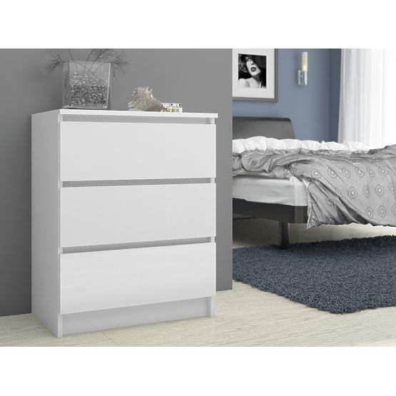 WHITE CHEST OF DRAWERS K60 3 DRAWERS CLP