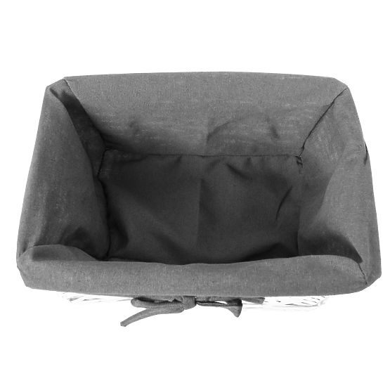 Wicker Basket 30x20x15 cm - White-Grey