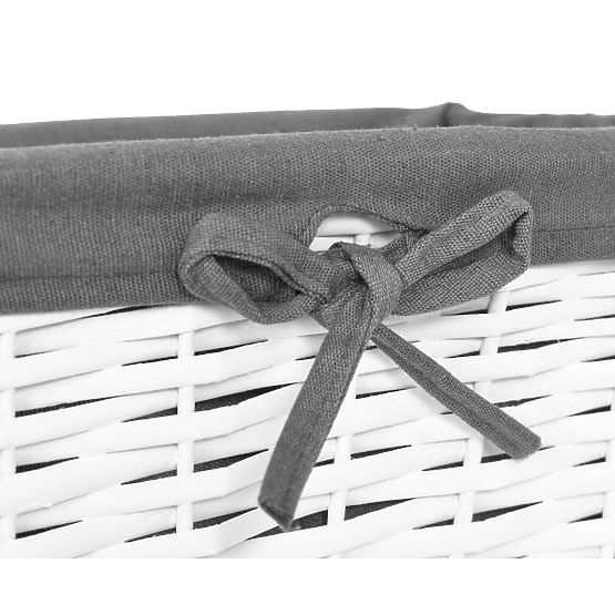 Wicker Basket 30x20x15 cm - White-Grey