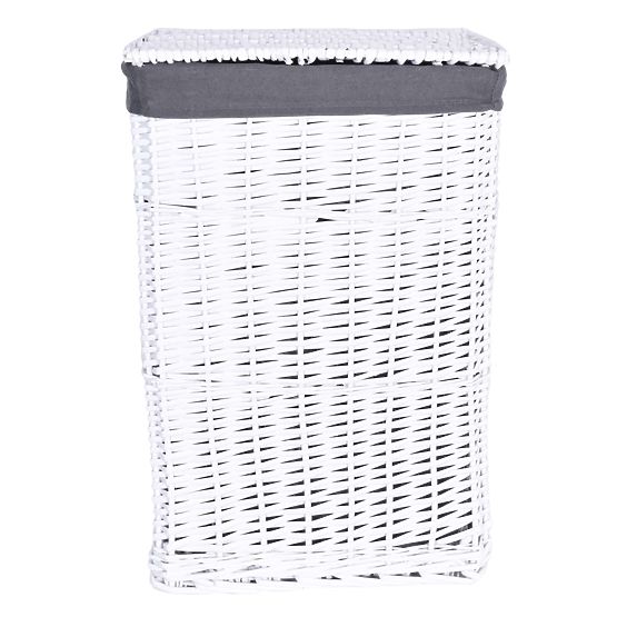 Wicker Basket 40x30x60 cm - 72L - White-Grey