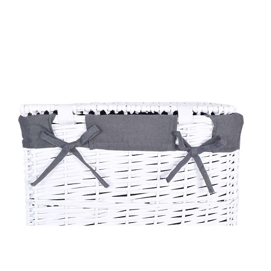 Wicker Basket 40x30x60 cm - 72L - White-Grey