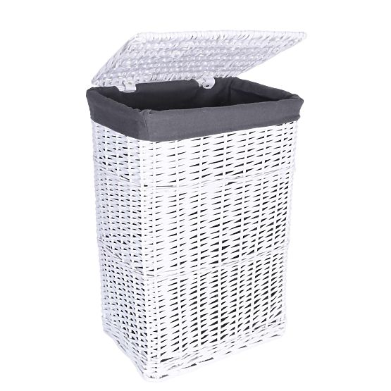 Wicker Basket 48x36x66 cm - 114L - White-Grey
