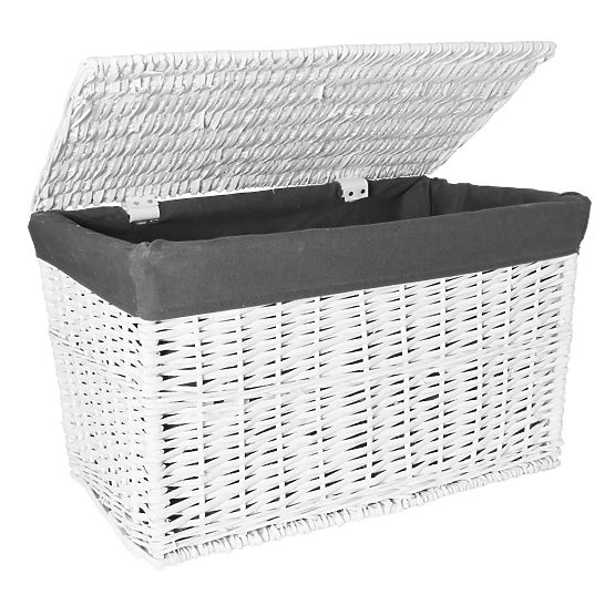 Wicker Chest 105L 66x40x40 cm White-Grey