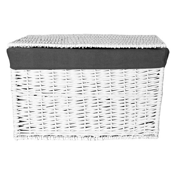 Wicker Chest 105L 66x40x40 cm White-Grey