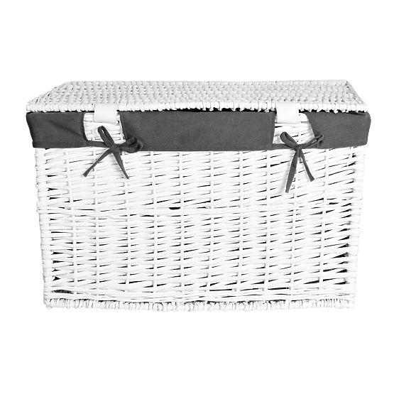 Wicker Chest 105L 66x40x40 cm White-Grey
