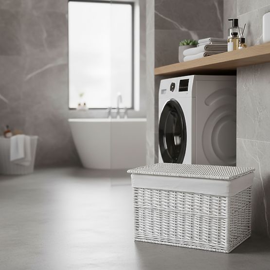 Wicker Chest 105L 66x40x40 cm White