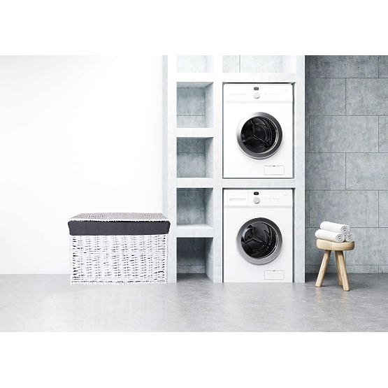 Wicker Chest 76x46x46 cm - 160L - White-Grey